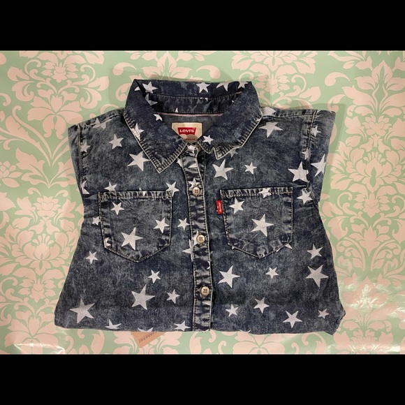 Levi's Girls Blue Denim Button Down Shirt